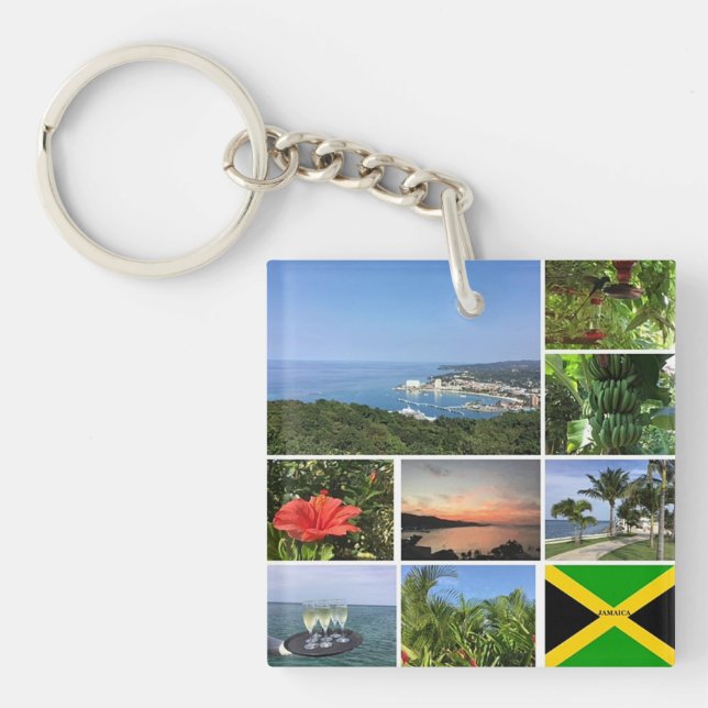 Photo Collage of Jamaica Key Ring (Front)