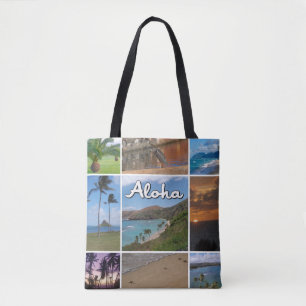 Photo Collage of Oahu, Hawaii tote bag