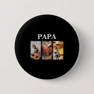 Photo Collage Papa D Gift 6 Cm Round Badge