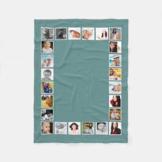 Photo Collage Personalised 24 Photo DIY Custom Fleece Blanket