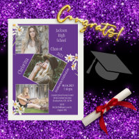 Photo Collage Personalised 4 Pictures Purple