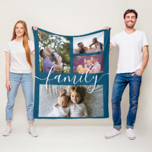 Photo Collage Personalised DIY Custom Family Fleece Blanket