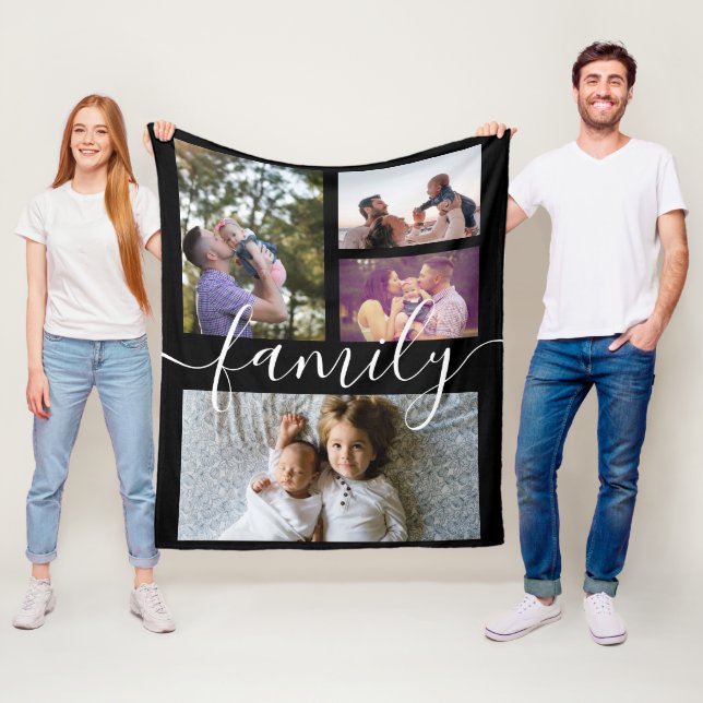 Photo Collage Personalised DIY Custom Family Fleece Blanket (In Situ)