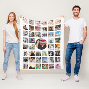 Photo Collage Personalised DIY Custom Fleece Blanket