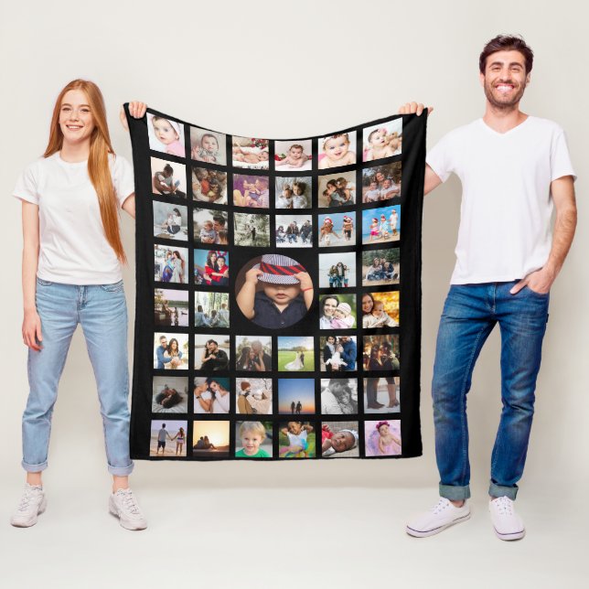 Photo Collage Personalised DIY Custom Fleece Blanket (In Situ)
