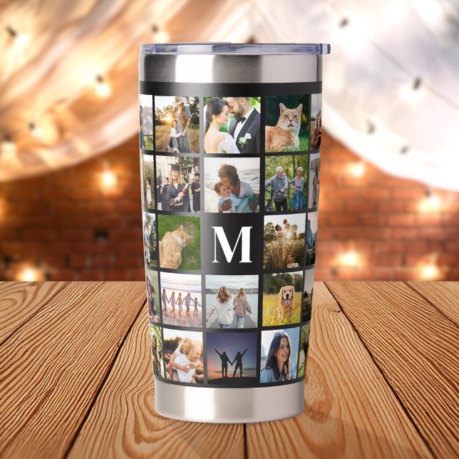 Photo Collage Personalised Monogram Insulated Tumbler (Creator Uploaded)