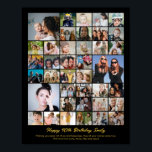 Photo Collage Personalised Picture Mosaic Gift Poster<br><div class="desc">Turn your favourite photos into a stunning piece of wall art. This custom photo collage poster is the perfect way to tell your story, capturing a lifetime of memories in one beautiful display. With 100% personalisation, you can easily upload your own photos and customise the text, fonts, and colours to...</div>