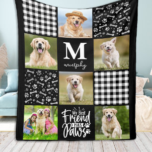 Photo Collage Personalised Unique Quilt Dog Lover  Fleece Blanket
