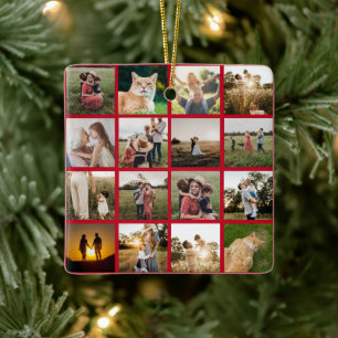 Photo Collage Personalized Family Ceramic Ornament