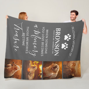 Photo Collage - Pet Memorial Keepsake Fleece Blanket