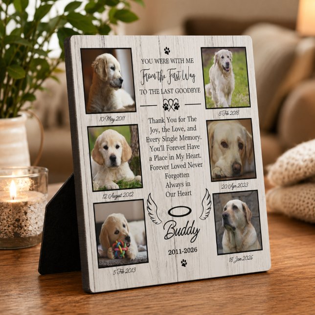 Photo Collage Pet Memorial Remembrance Keepsake Plaque (Creator Uploaded)