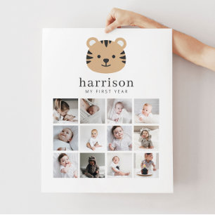 Photo Collage Poster - Tiger Face