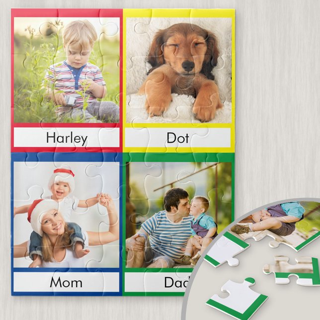Photo Collage Primary Colors Personalized Jigsaw Puzzle (Creator Uploaded)