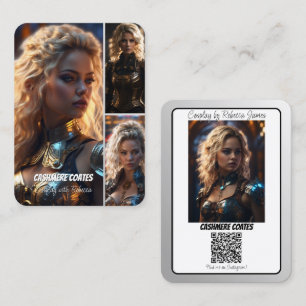 Photo Collage QR Code Coscard Cosplayer Photos Business Card