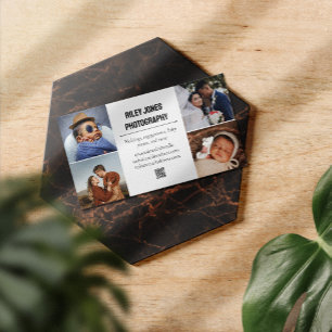 Photo Collage QR Code Professional Photographer Business Card