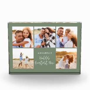 Photo collage sage green girly modern mothers day