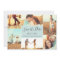Photo Collage Save the Date Flat Card | Light Aqua