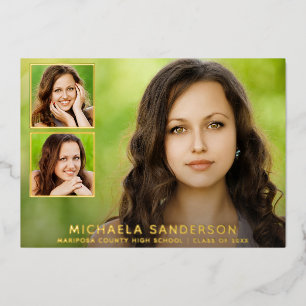 Photo Collage School Graduation Announcement Card