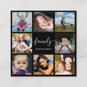 Photo Collage Script Professional Photographer Square Business Card