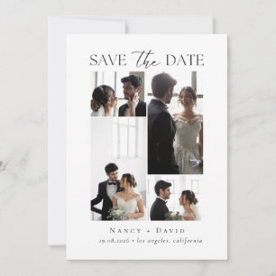 Photo Collage Script Typography Wedding Save The Date