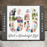 Photo Collage set in Number 60 Grey White Custom