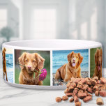 Photo Collage Simple Elegant Picture Pet Bowl<br><div class="desc">This personalised pet bowl features a wraparound photo design, making it a sweet and simple way to showcase your favourite memories of your pet. The photos go around the edge of the bowl, creating a full visual collage. It works great for dogs, cats, or any pet. All colours and photos...</div>