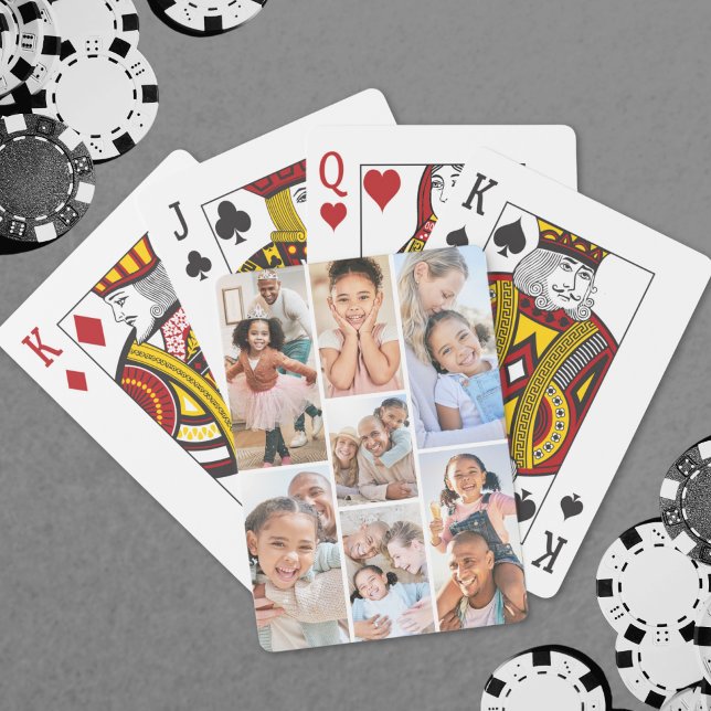Photo Collage Simple Elegant Picture Playing Cards (Photo Collage Simple Elegant Picture Poker Cards)