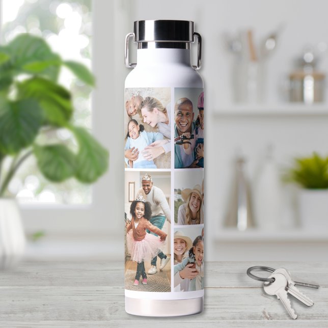 Photo Collage Simple Elegant Picture Water Bottle (Photo Collage Simple Elegant Picture Water Bottle)