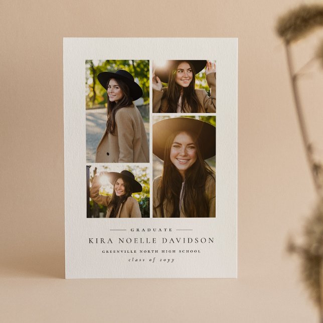 Photo collage simple graduation announcement (Creator Uploaded)