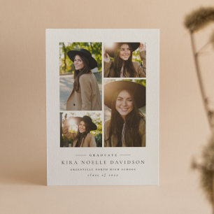 Photo collage simple graduation announcement