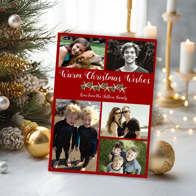 Photo Collage Starfish Christmas Flat Cards (Creator Uploaded)