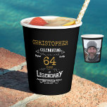 Photo Collage Template Black Gold Birthday Party Paper Cups<br><div class="desc">For those celebrating their birthday we have the ideal birthday party cups with a vintage feel. The black background with a white and gold vintage typography design design is simple and yet elegant with a retro feel. Easily customise the text of this birthday plate using the template provided. Part of...</div>
