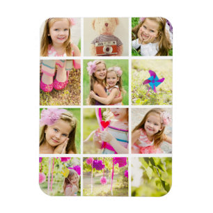 Photo Collage Template Personalised Magnet