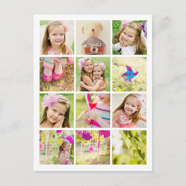 Photo Collage Template Personalised Postcard (Front)