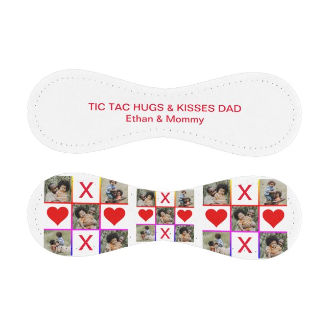 Photo Collage Tic Tac Toe Hugs Kisses Fathers Day Baseball (Panels)
