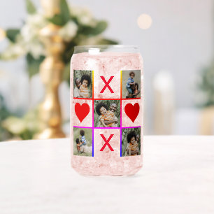 Photo Collage Tic Tac Toe Hugs Kisses Fathers Day  Can Glass