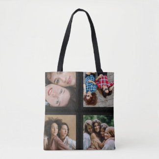 Photo Collage Unique Personalise 4 Photo  Tote Bag