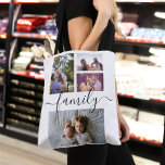 Photo Collage Unique Personalised 4 Photo Family<br><div class="desc">Photo Collage Unique Personalised 4 Photo template bag from Ricaso - featured with a stunning family typography</div>