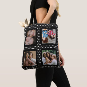 Photo Collage Unique Personalised 4 Photo  Tote Bag