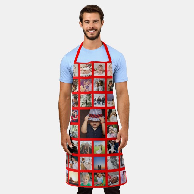 Photo Collage Unique Personalised Apron (Worn)