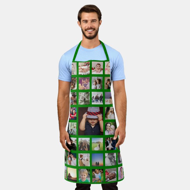 Photo Collage Unique Personalised Apron (Worn)