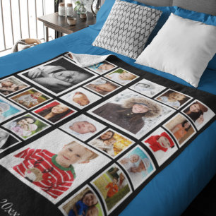 Photo Collage Unique Personalised DIY Custom Fleece Blanket
