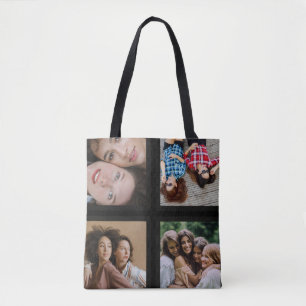 Photo Collage Unique Personalize 4 Photo  Tote Bag