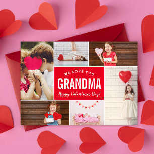 Photo Collage Valentine's Day Card for Grandma