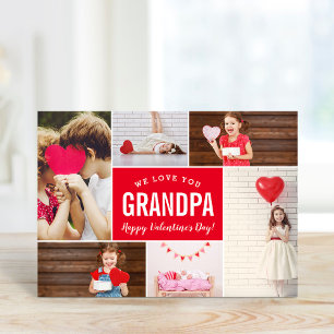 Photo Collage Valentine's Day Card for Grandpa