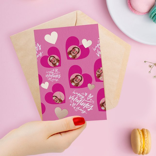 Photo Collage Valentine's Day Hot Pink Hearts (Creator Uploaded)