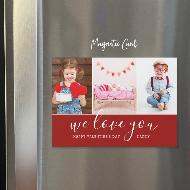 Photo Collage Valentine's Day Magnetic Card (Creator Uploaded)