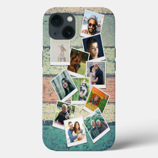 Photo Collage Vintage Wood Planks iPhone 13 Case