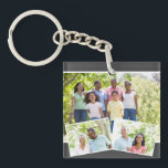 Photo Collage w. 3 Family Photos - Charcoal Grey Key Ring<br><div class="desc">Personalise this photo keychain with photos of your friends and family. The template is set up ready for you to add up to 3 photos. The main photo will be used as the background and the remaining 2 photos will be laid out in a mini zig-zag photo strip along the...</div>