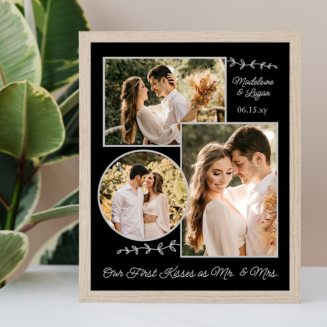 Photo Collage Wedding Couple Custom Mr Mrs Kisses Poster (Creator Uploaded)